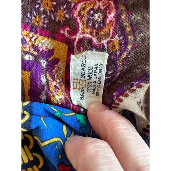 Vintage Designer Scarf Lot Silk Wool Floral Paisley Butterfly Rose Bundle - Picture 9 of 9